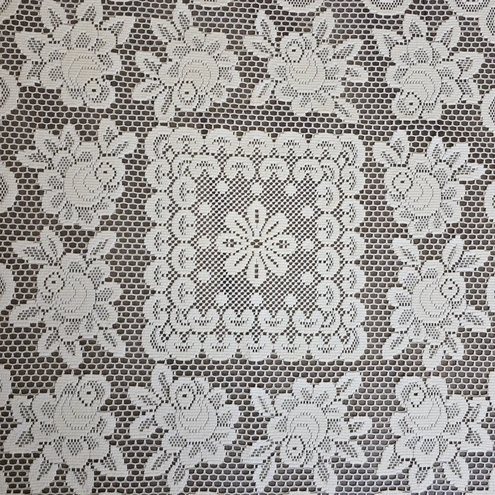 Heritage Lace Victorian Rose Square Tablecloth Cream 36x36 Cottagecore NWOT